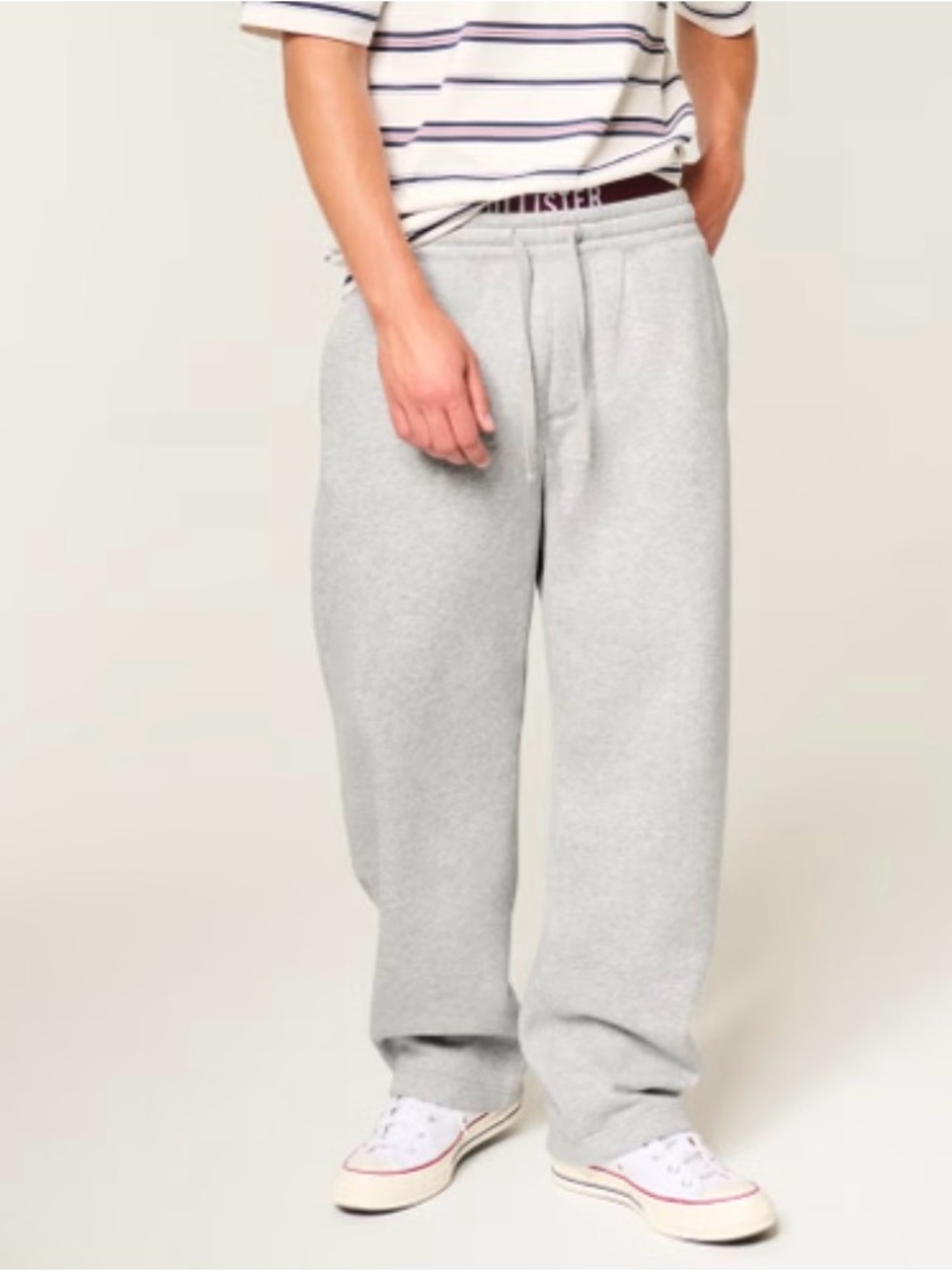 Hollister XL unisex Gray baggy wide legs Sweatpants NWOT